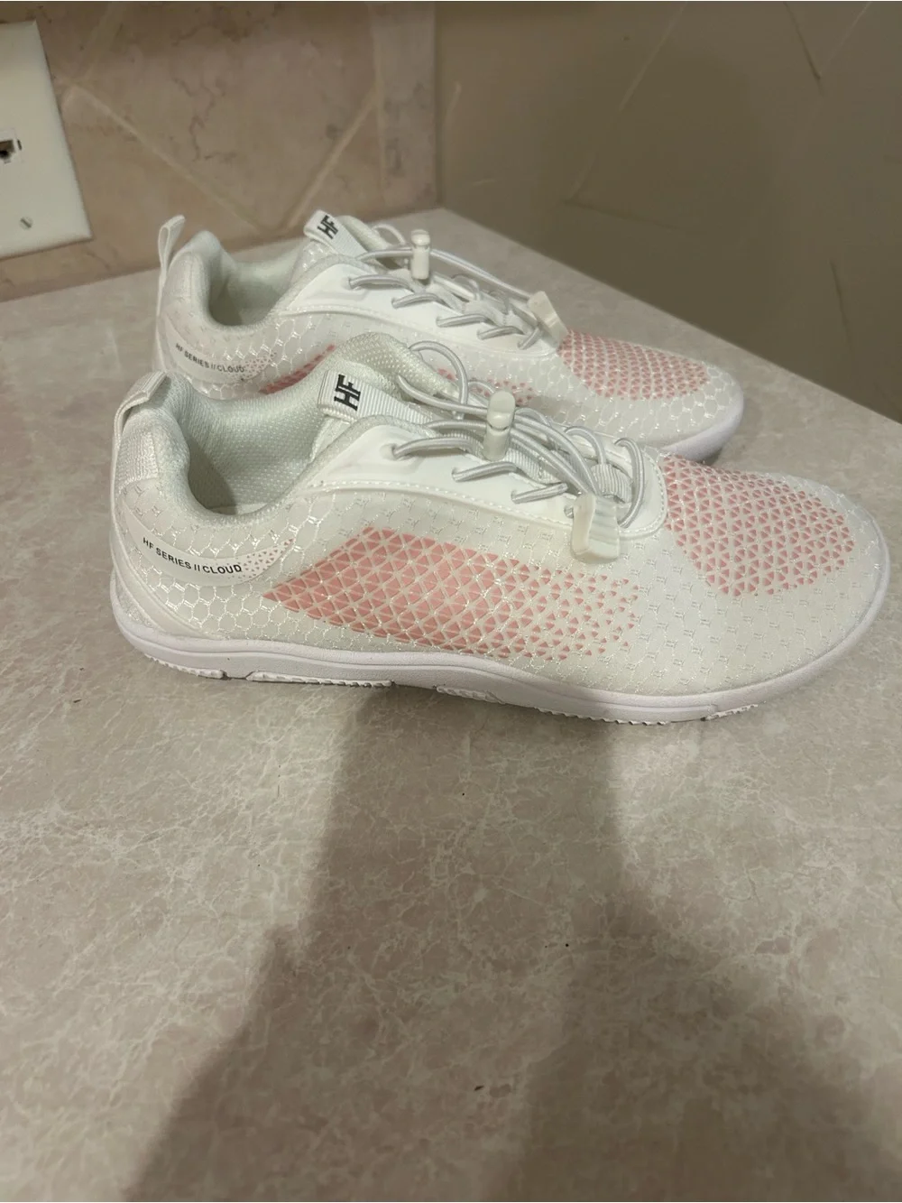 HF White & Pink Women's Lightweight Sneakers